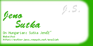 jeno sutka business card